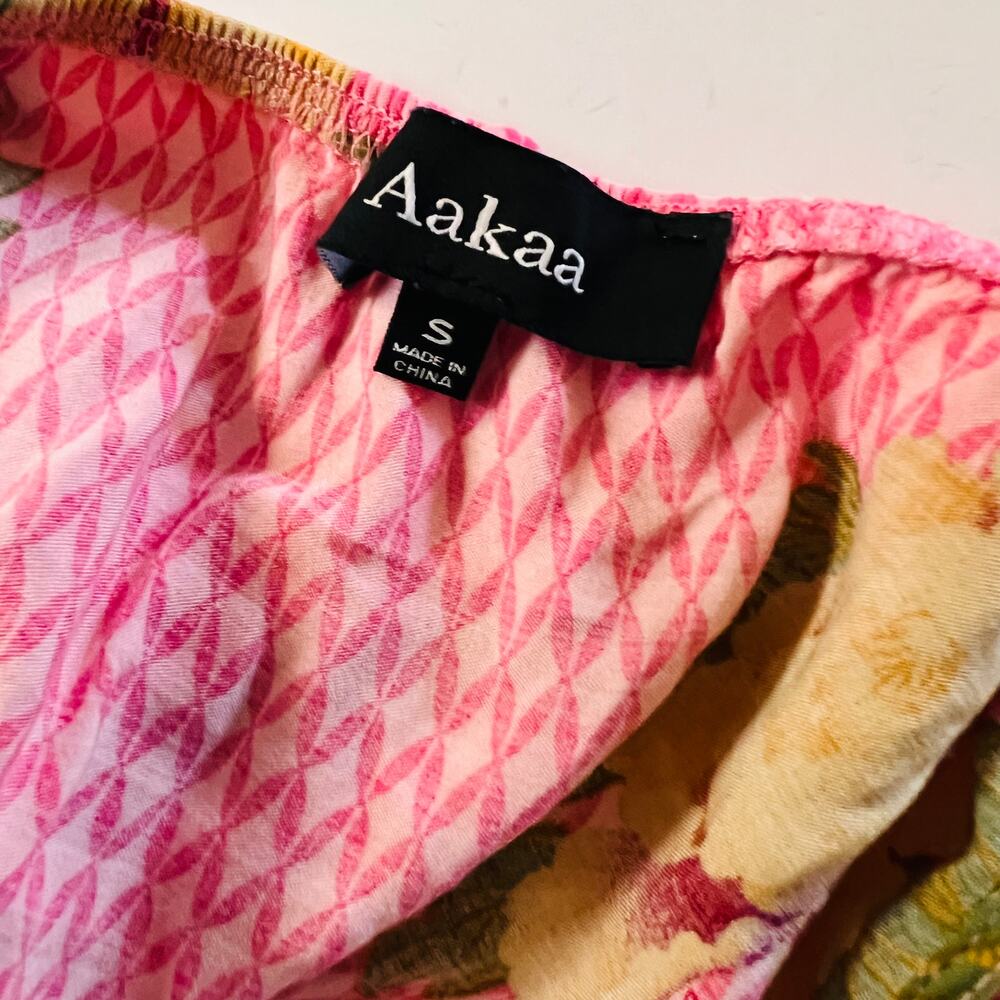 Aakaa Mixed Media Layered Maxi Dress Size Small - Picture 3 of 7